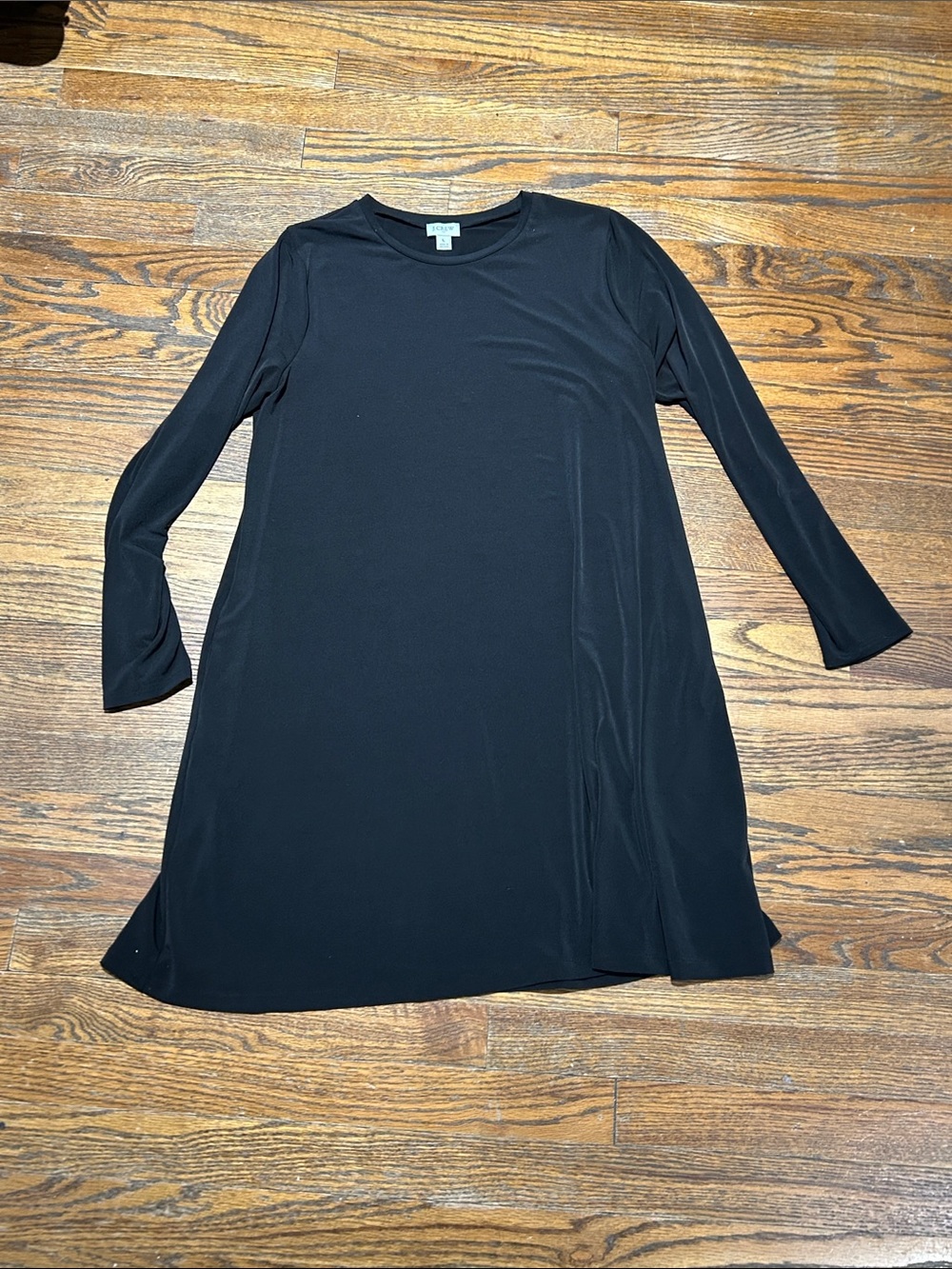 Black Long-Sleeve A-Line Dress